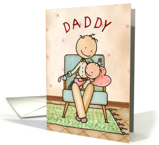 Daddy from Daughter Happy Father's Day Nostalgia Stick Figures card