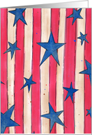 Primitive Stars & Stripes Fourth of July card