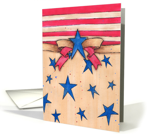 Primitive Stars & Stripes Design Fourth of July card (1626532)