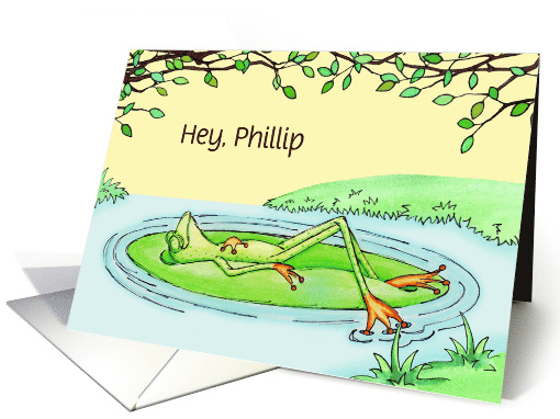 Enjoy the Moment, Frog Sunbathing on Lily Pad, Birthday... (1626558)
