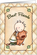 Stick Figure Boy with Best Friend Dog, National Dog Day card