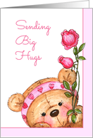 Teddy Bear Sending Big Hugs Valentine’s Day card