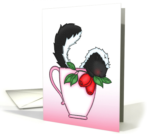 Skunk with 2 Rosebuds Valentine's Day card (1670144)