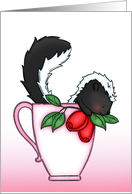 Skunk with 2 Rosebuds Valentine’s Day card