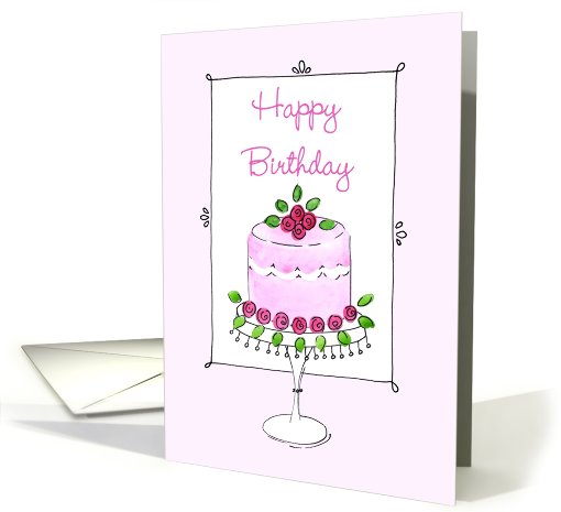 Birthday Pink Roses card (470028)