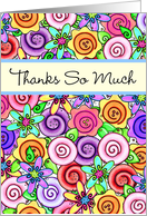Bright Floral Thank You card