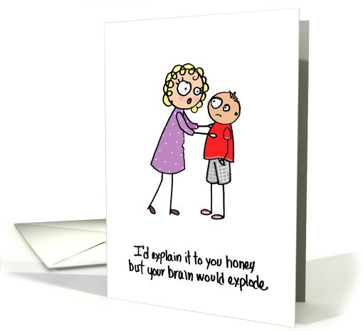 Parenting for children, Exploding Brain, illustration card (600081)