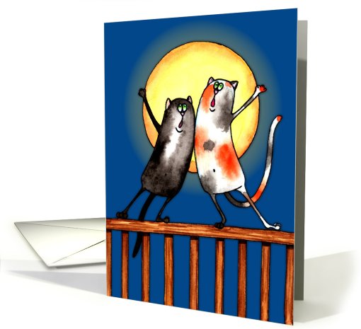 Howling Friendship Cats card (653538)