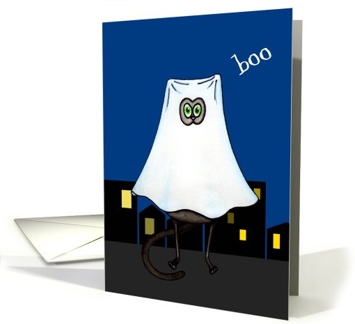 Halloween Cat Ghost card (653545)