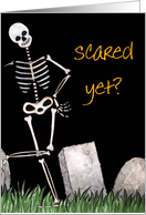 Halloween Skeleton In Grave Yard card
