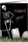 Halloween Skeleton In Grave Yard card