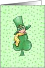 St. Patrick’s Day, Baby on Shamrock card