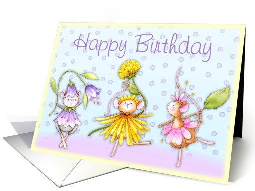 Birthday Ballerinas, whimsical mice card (654237)