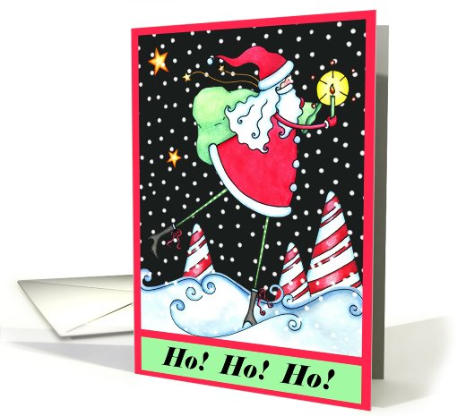 Ho Ho Ho Merry Christmas Santa card (702704)