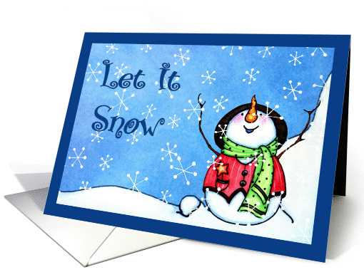 Merry Christmas Let It Snow Snowman card (710957)