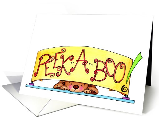 Peek A Boo Bear Welcome Home card (716537)