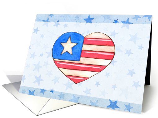 Veterans Thank You American Flag Heart card (718804)