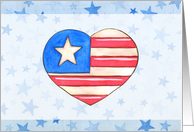 Veterans Thank You American Flag Heart card