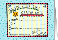 Doctor Visit Gift Certificate card