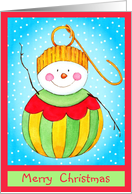 Snowman Ornament Christmas card