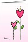 Wedding Anniversary, Love Grows Hearts card