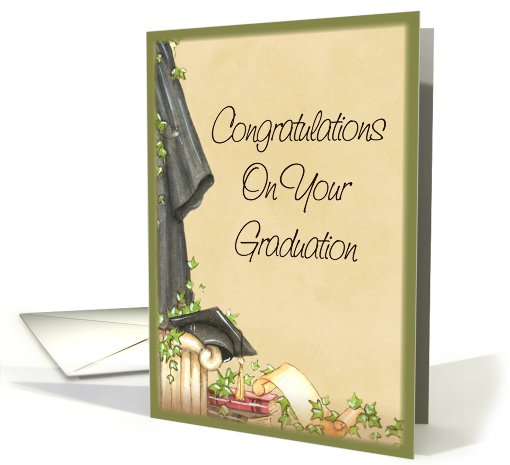 Ivy Cap and Gown Graduation card (729939)