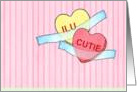 I L U (I Love You) Cutie Valentine’s Day card
