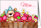 Mother’s Day, Teddy Bear In A Basket Of Strawberries card
