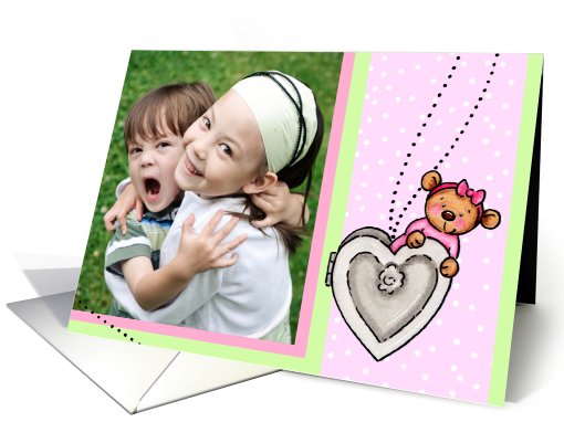 Happy Mother's Day Teddy Bear Locket - Photo Insert card (780535)