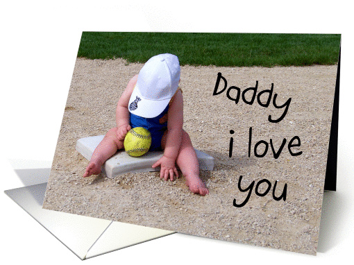 Happy Birthday Daddy - Toddler Playing Ball card (780980)
