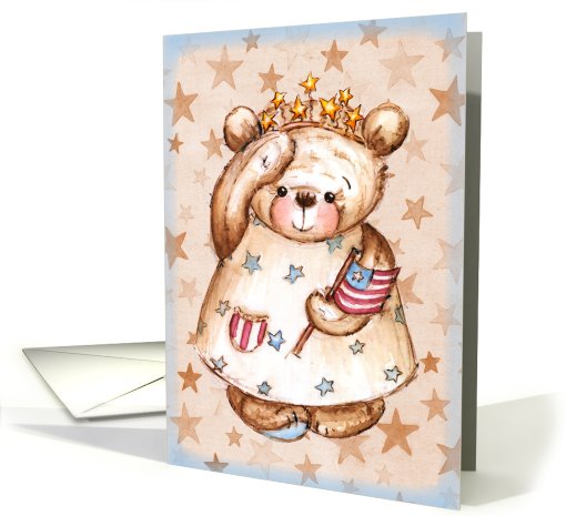 Independence Day - July 4th, Patriotic Bear card (781619)