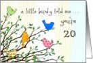 Happy Birthday - A birdy Told Me you’re 20 card