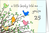 Happy Birthday - A birdy Told Me you’re 25 card