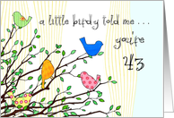 Happy Birthday - A birdy Told Me you’re 43 card