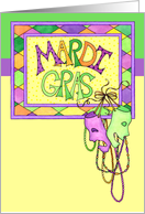 Mardi Gras Masks and Beads Card