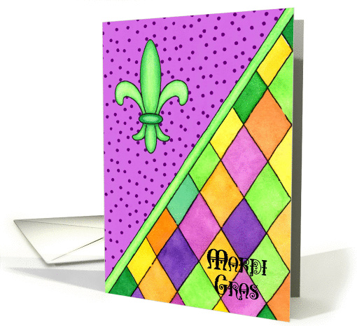 Mardi Gras Fleur-De-Lis card (897727)