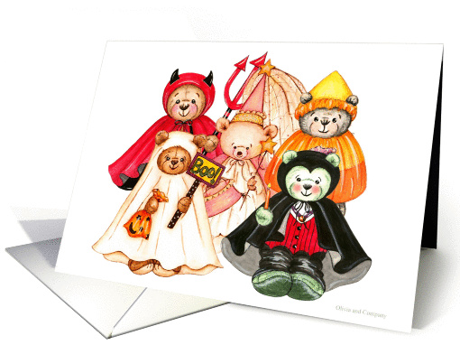 Teddy Bear Halloween Costume Party Invitation card (898443)