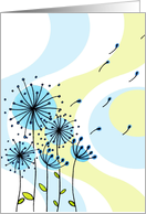Retro Blowing Dandilions Thinking Of You Card