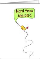 Retro Word From The Bird Announcement Card