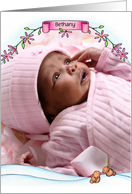 Snow Bunnies Birth Announcement Photo Insert Card