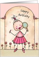 Happy Birthday Granddaughter - Cute Stick Figure card