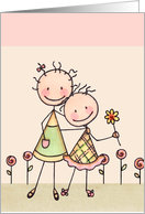 Happy Birthday Friend Card - Cute Stick Figures card