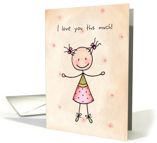 Birthday Card From Daughter - Cute Stick Figures card (922679)