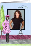 Paris, France Birthday Photo Card for female card