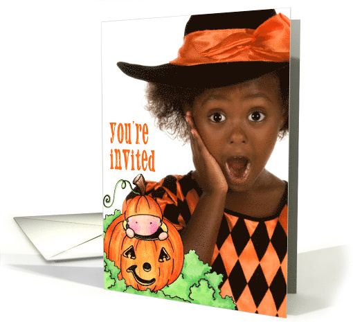 Baby In Jack-O-Lantern Halloween Party Invitation card (956937)