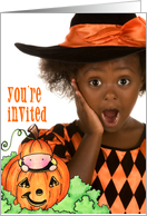 Baby In Jack-O-Lantern Halloween Party Invitation card