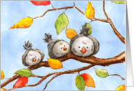 Autumn Birds Birthday Card