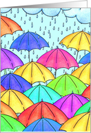 Rainy Spring Umbrellas Card