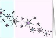 Whimsical Snowflakes In Lavender Card