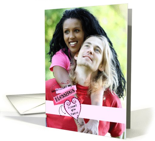 Count My Blessings Valentine's Day Tall Photo Insert card (989639)